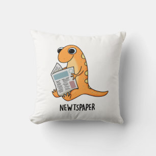 Newtspaper Funny Newt Pun  Cushion