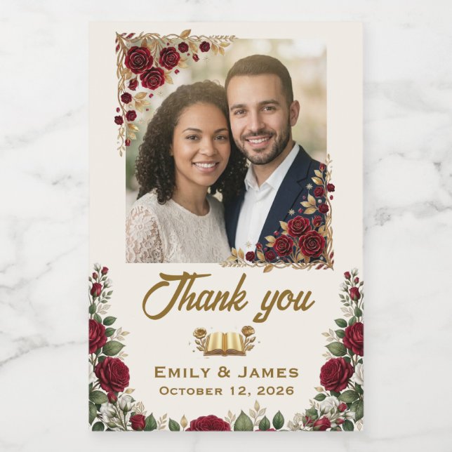 Newyork Rose Photo Wedding Label (Single Label)