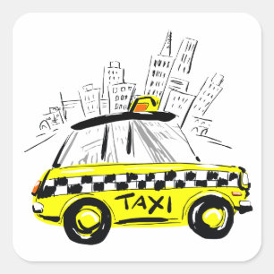newyork taxi square sticker