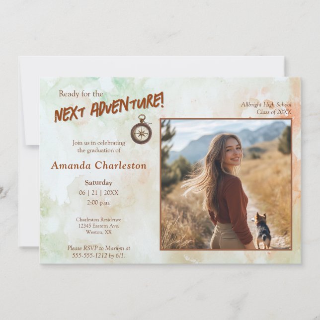 Next Adventure Graduation Photo Invitation (Front)