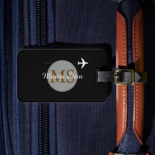 next adventures by plane, travel Monogrammed Luggage Tag