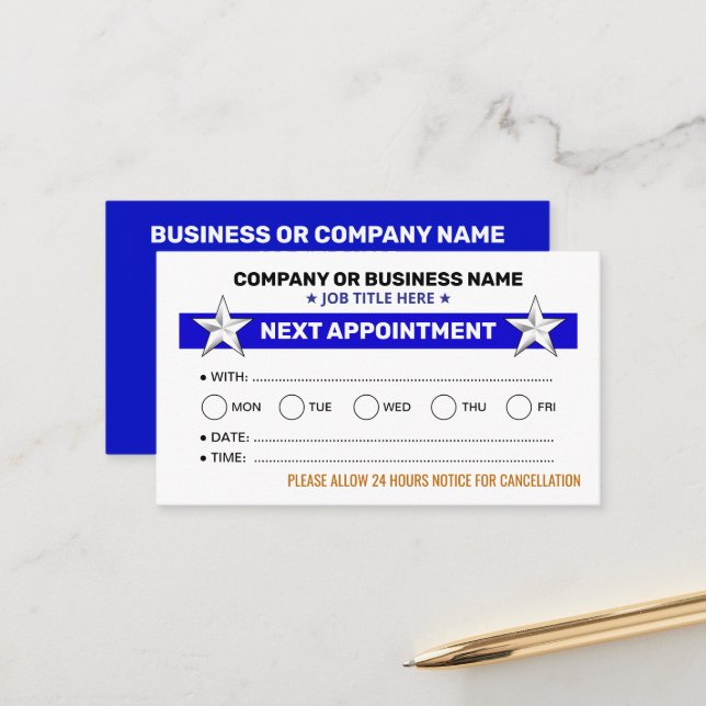 Next Appointment Reminders (Bulk Office Cards) (Front/Back In Situ)