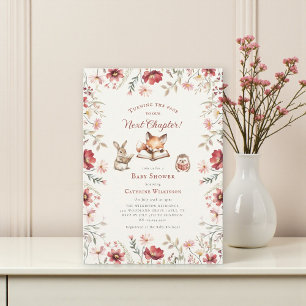 Next Chapter animals wildflowers baby shower Invitation
