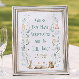 Next Chapter Baby Shower Guess How Many BookWorms Poster