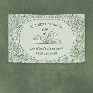 Next Chapter Book Club Green Bridal Shower Banner