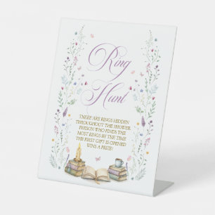 Next Chapter Bridal Shower Ring Hunt Game Pedestal Sign