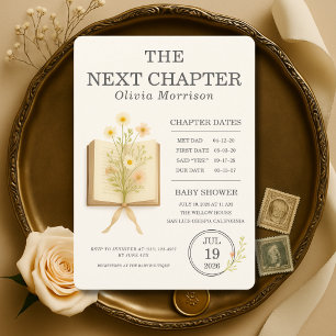Next Chapter Floral Books Baby Shower Invitation