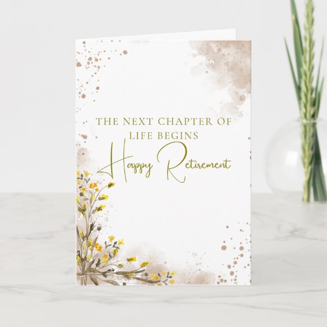 Next Chapter of Life Begins Elegant Retirement  Card (Front)