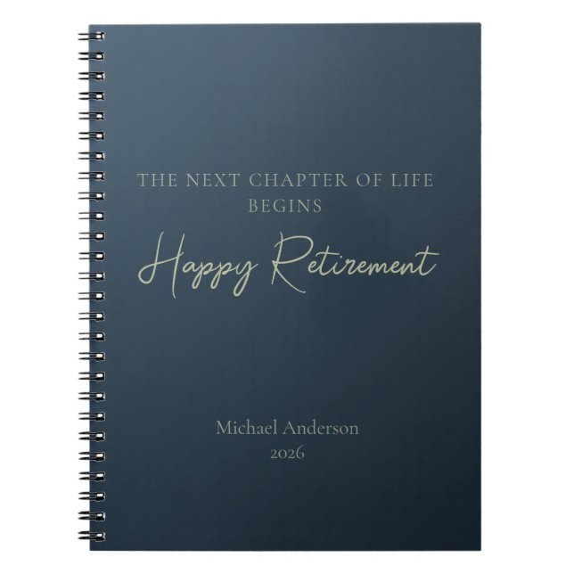Next Chapter of Life Begins Retirement Gift Notebook (Front)