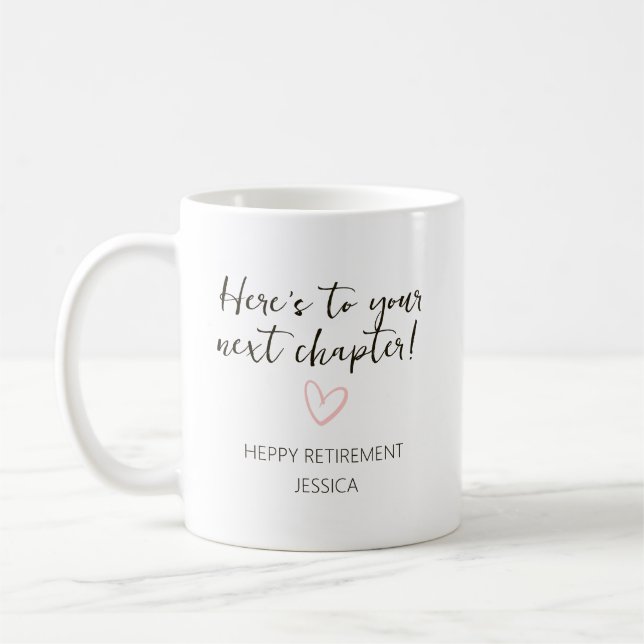 Next Chapter Personalized Retirement Gift Coffee Mug (Left)