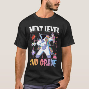 Next Level 2nd Grade Unicorn Gamer Graduate Gaming T-Shirt