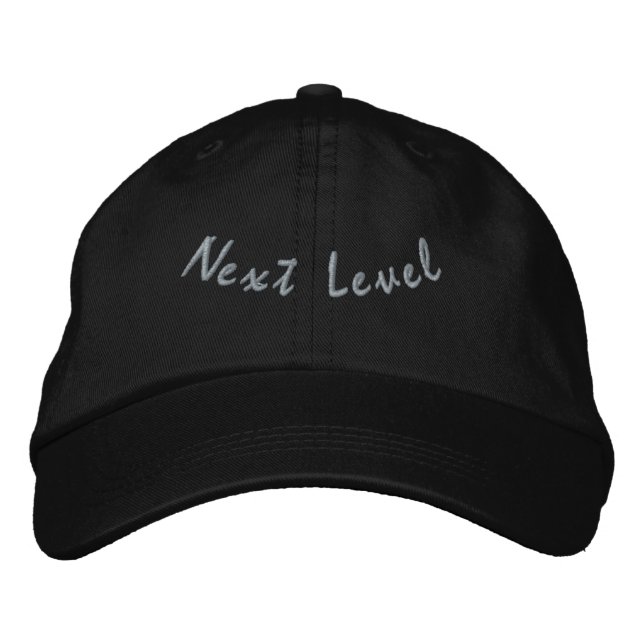 Next Level Comfortable Adjustable Bold Typography  Embroidered Hat (Front)