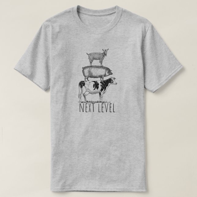 Next Level Goat Pig and Cow Sports Fan T-Shirt (Design Front)