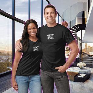 Next Level Small Centred White Neon Black T-Shirt