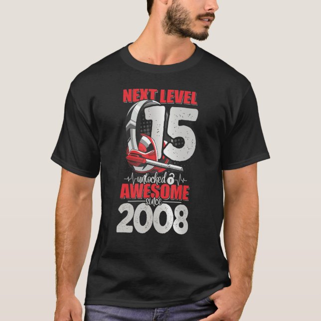 Next Level Unlocked 15 Year Old Boy 2008 Headset G T-Shirt (Front)