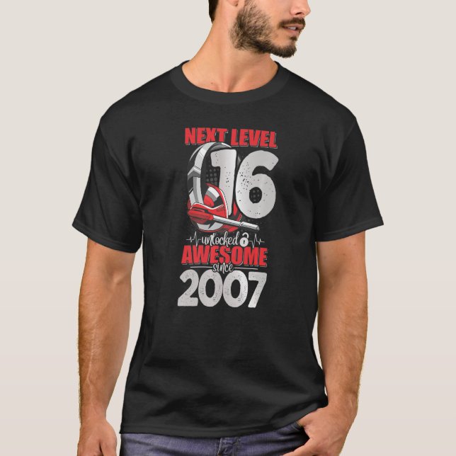 Next Level Unlocked 16 Year Old Boy 2007 Headset G T-Shirt (Front)