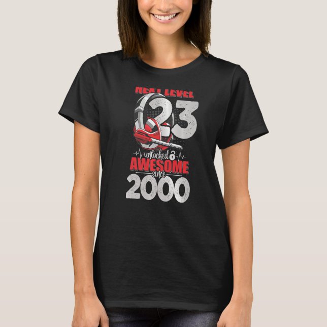 Next Level Unlocked 23 Year Old Boy 2000 Headset G T-Shirt (Front)