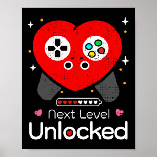 Next Level Unlocked Love Power Loading Game Heart  Poster