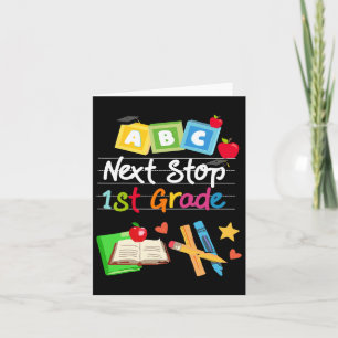 Next Stop 1st Grade Preschool Graduation 2024 Boy Card