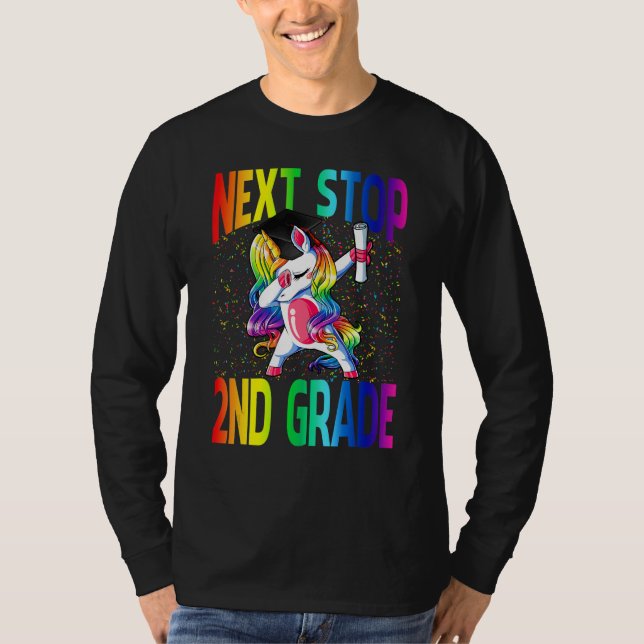 Next Stop 2nd Grade Graduation Unicorn T-Shirt (Front)