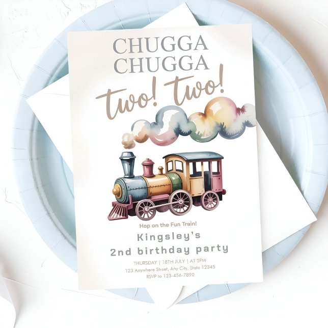 Next Stop: Age 2! Train Birthday Party Invitation (Creator Uploaded)