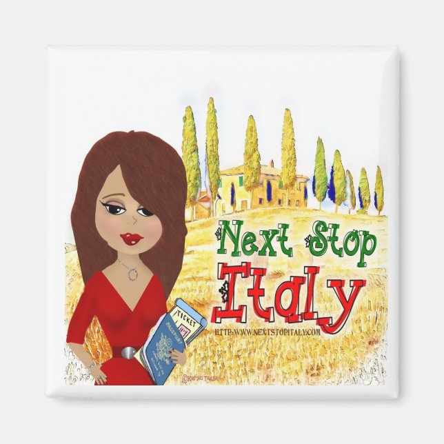 Next Stop Italy Logo Magnet (Front)