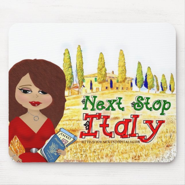 Next Stop Italy Logo Mouspad Mouse Pad (Front)