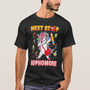 Next Stop Sophomore Dabbing Unicorn Teacher Studen T-Shirt