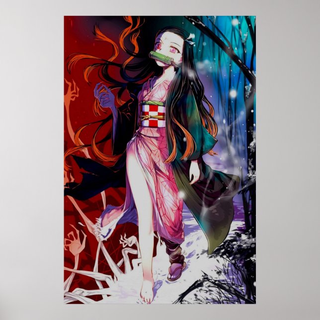 Nezuko In Hell Kimetsu No Yaiba Poster (Front)
