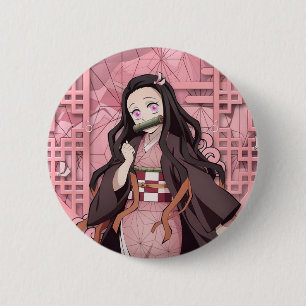 Nezuko Kamado brooch from the anime Demon Slayer. 6 Cm Round Badge