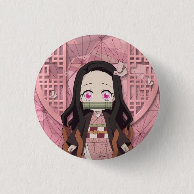 Nezuko Kamado Chibi 3 Cm Round Badge (Front)