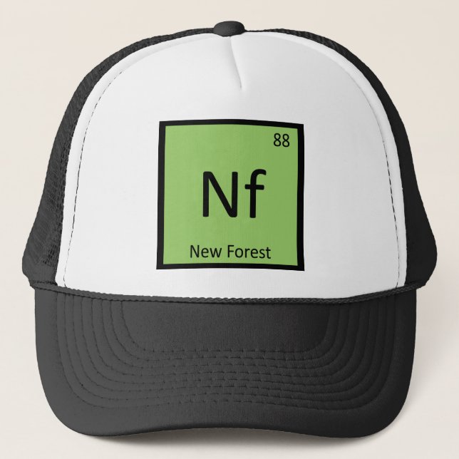 Nf - New Forest Pony Chemistry Element Horse Trucker Hat (Front)