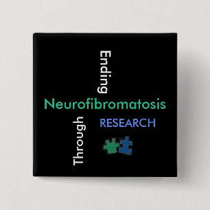 NF - We will find a cure with research! 15 Cm Square Badge