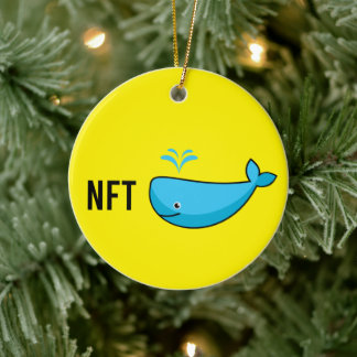 NFT Whale Art Funny Ceramic Tree Decoration