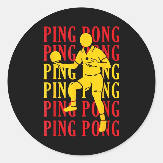 Ng Ng Table Tennis Player Fans Child Man Retro  Classic Round Sticker (Front)