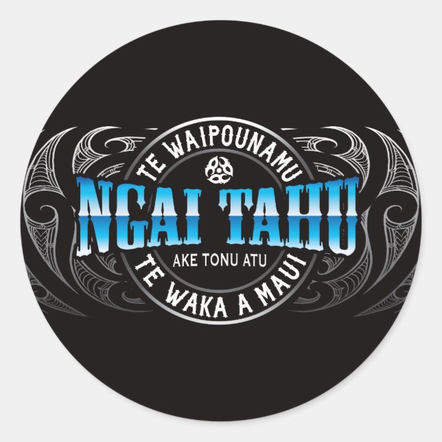 Ngai Tahu Lifer Moko Chrome Classic Round Sticker (Front)