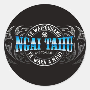 Ngai Tahu Lifer Moko Chrome Classic Round Sticker