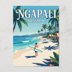 Ngapali Beach Myanmar Postcard