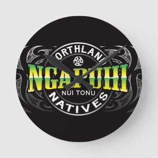 Ngapuhi Lifer Chrome Round Clock