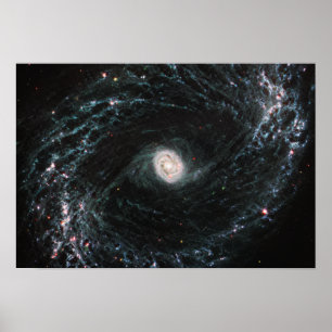 NGC 1433 Spiral Galaxy   MIRI   JWST Poster