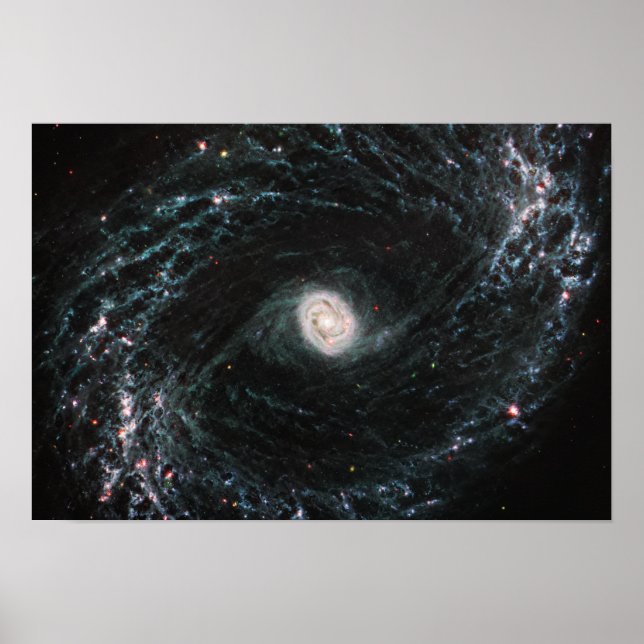 NGC 1433 Spiral Galaxy | MIRI | JWST Poster (Front)