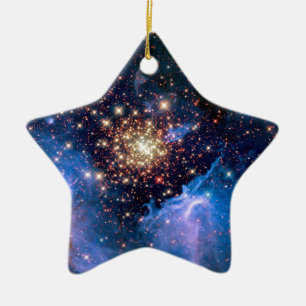NGC 3603 Star Cluster - NASA Hubble Space Photo Ceramic Tree Decoration
