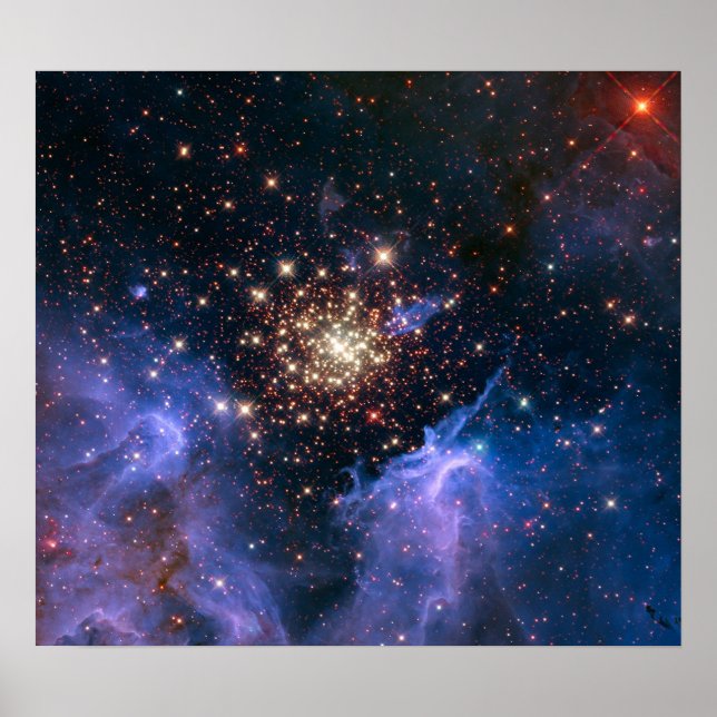 NGC 3603 super star cluster NASA Poster (Front)