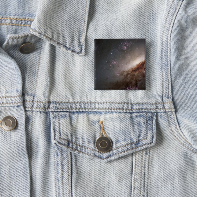 Ngc 4258 Undergoing Intense Star Formation. 15 Cm Square Badge (In Situ)