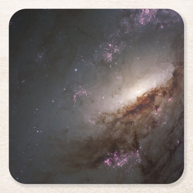 Ngc 4258 Undergoing Intense Star Formation. Square Paper Coaster (Front)