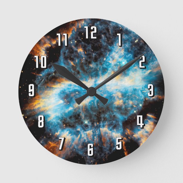 NGC 5189 Planetary Nebula - Hubble Space Photo Round Clock (Front)