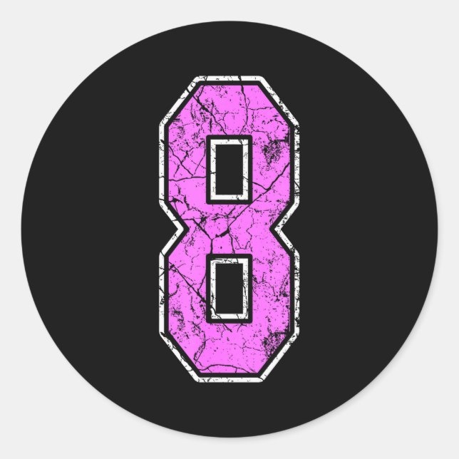 Nge Nk And Nk Number 8 Jersey Player Uniform #8  Classic Round Sticker (Front)