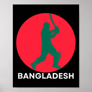 Ngladesh Cricket Jersey Cricket Flag Of Ngladesh  Poster