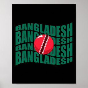 Ngladesh Cricket National Team Wavy Flag Support Poster