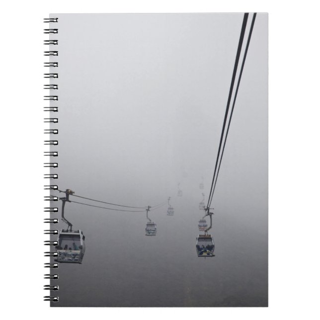 Ngong Ping Cable Car in thick fog Spiral Notebook (Front)
